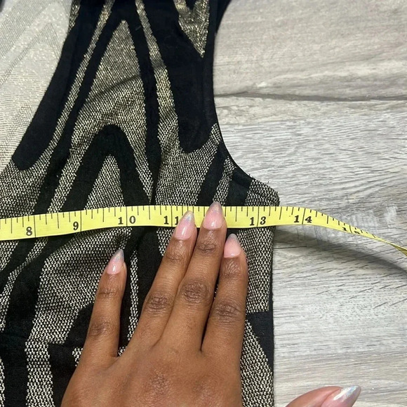 Women’s Black and Gold Zip Up Dress Size Small - Picture 4 of 5